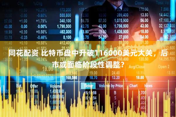 同花配资 比特币盘中升破116000美元大关，后市或面临阶段性调整？