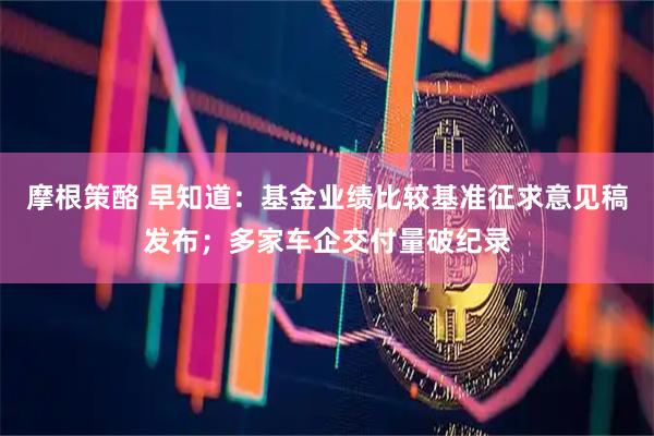 摩根策酪 早知道：基金业绩比较基准征求意见稿发布；多家车企交付量破纪录
